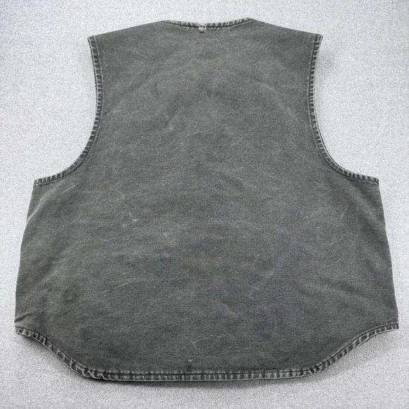 Vintage Carhartt Sherpa Lined Vest Mens XL Moss Green Canvas Workwear USA Made - Picture 11 of 13